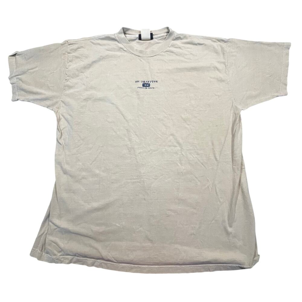Vintage Southampton Phys Ed Dept T Shirt Mens XL Yellow‎ USA Made Graphic Tee